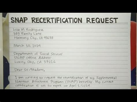 SNAP recertification