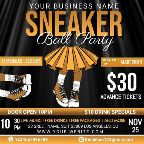 Sneaker Ball Flyer Template 1