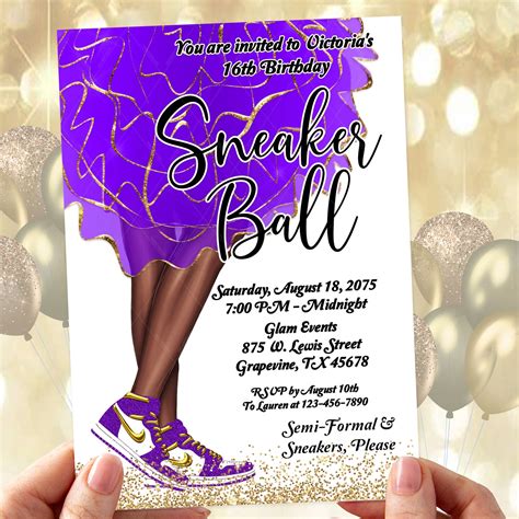 Sneaker Ball Invitation Card Template Example