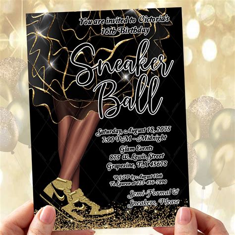 Sneaker ball invitation design ideas