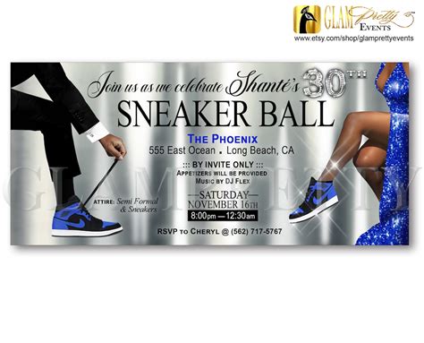 Sneaker ball invitation design templates