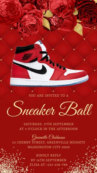 Sneaker ball invitation template design inspiration