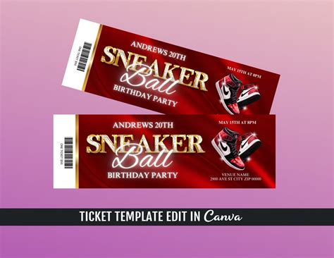 Sneaker Ball Ticket Template Design