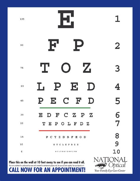 Snellen Eye Chart Printable