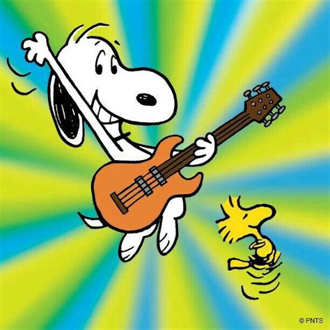 Snoopy Guitar Player Stencil Template