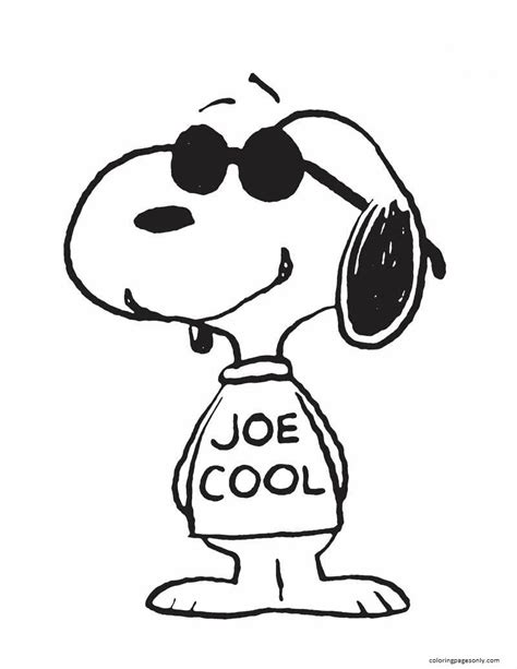 Snoopy Joe Cool Coloring Page