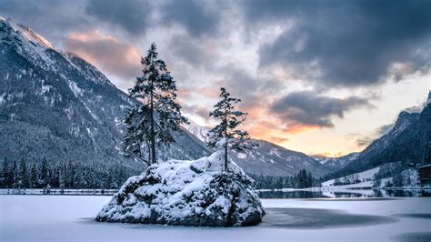 Snow-Covered Lake in Finland