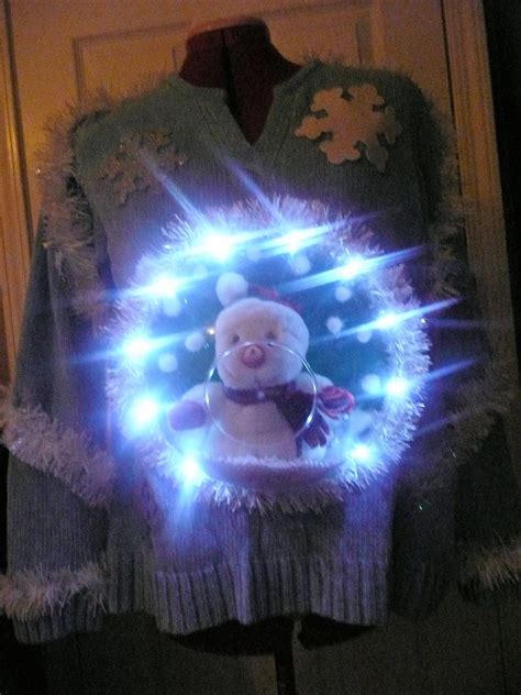 Snow Globe Sweater with Flashing Lights