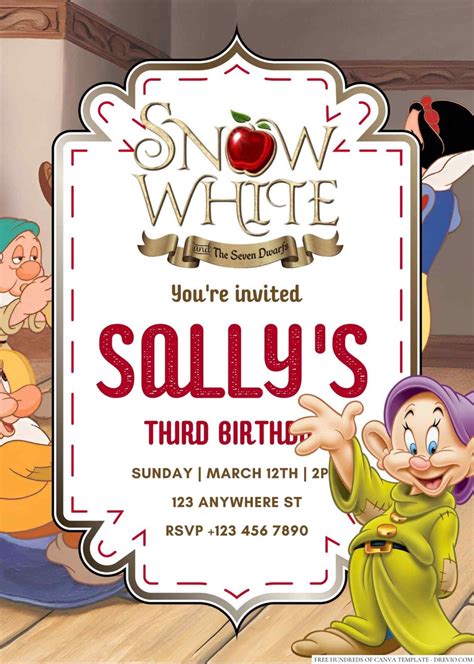 Snow White and the Seven Dwarfs Invitation Template