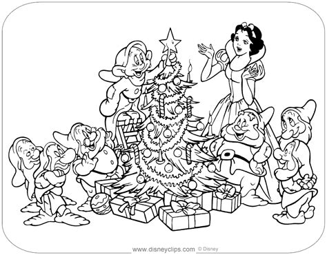 Snow White Christmas coloring pages