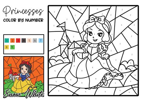 Snow White Color by Number Printable