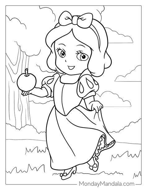 Snow White Colouring Sheet for Adults and Kids