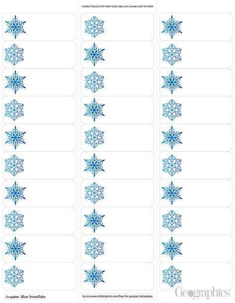 Snowflake Christmas Label Template