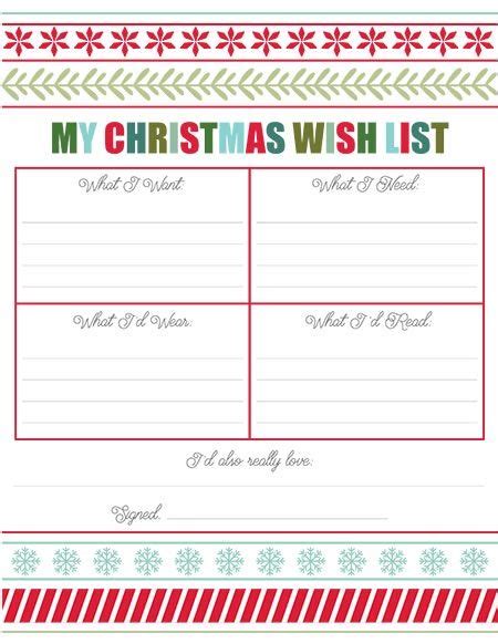 Snowflake Christmas list template