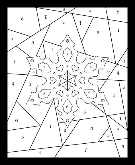 Snowflake Color by Number Printable for Kids