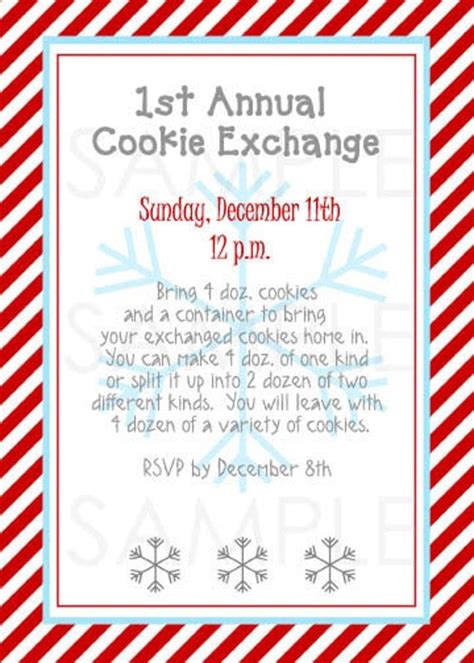 Snowflake Cookie Exchange Invitation