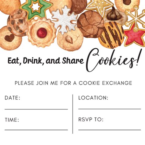 Snowflake Cookie Exchange Invitation Template