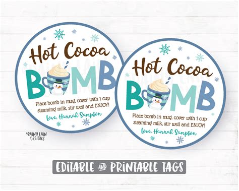 Snowflake Magic Hot Cocoa Bomb Tag