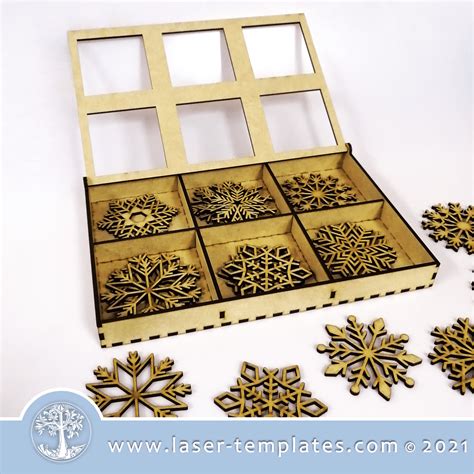 Snowflake Ornament Box SVG Template