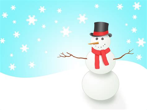 Snowman and Snowflakes Clip Art