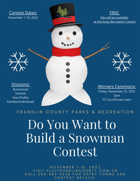 Snowman Building Contest Ticket Template