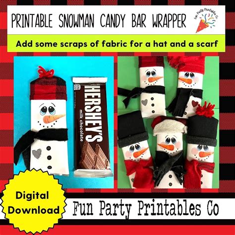 Snowman candy bar wrapper idea 5