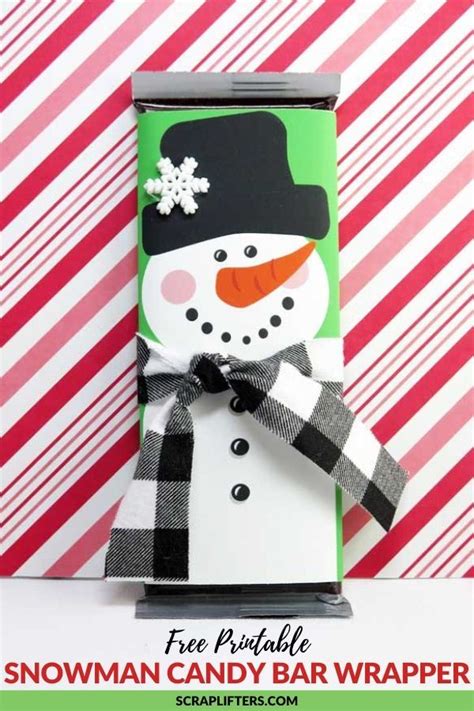 Snowman candy bar wrapper idea 6