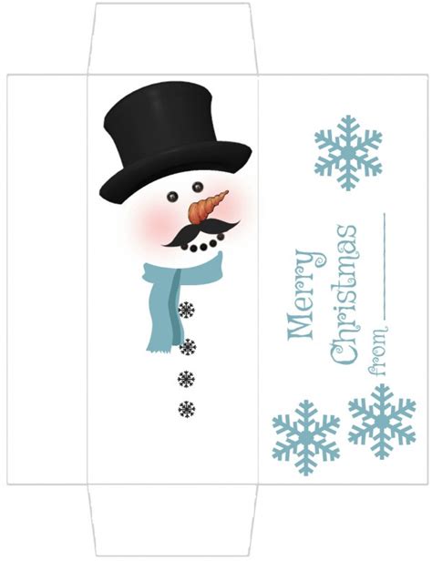 Snowman candy bar wrapper template example