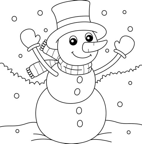 Colorful snowman with a bright smile and a carrot nose