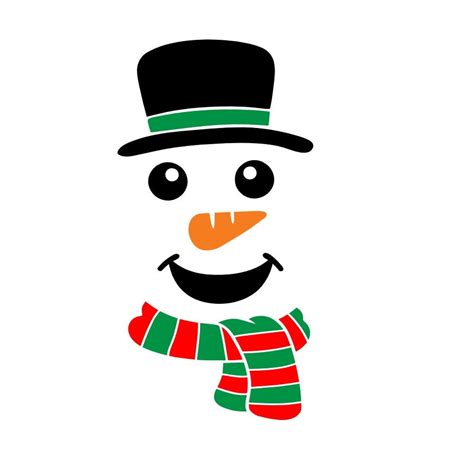 Snowman face with hat and scarf printable