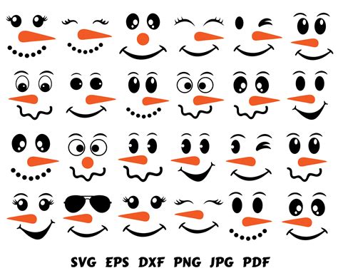 Snowman Face Template 5