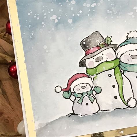 Snowman family Christmas birthday card