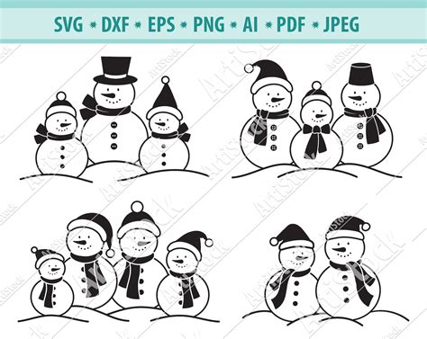 Snowman Family Template