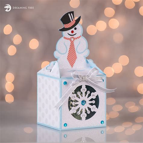 Snowman Ornament Box SVG Template