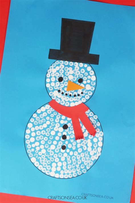 Snowman Q-tip painting printable