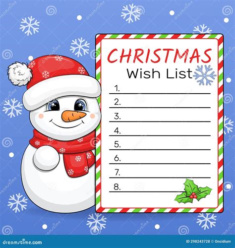 Snowman Wishlist Template