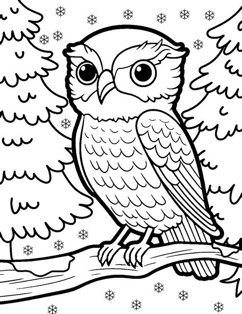 Snowy Owl Coloring Page 7