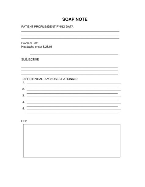 SOAP Note Template for Healthcare Professionals