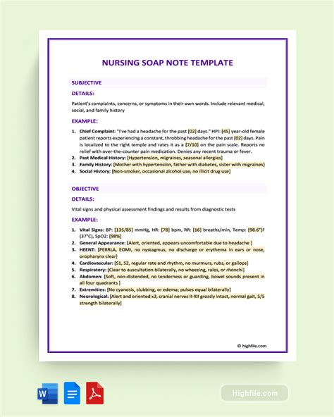 SOAP Note Template for Rehabilitation Care