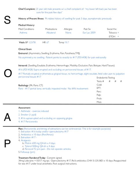 SOAP Note Template for Surgical Care