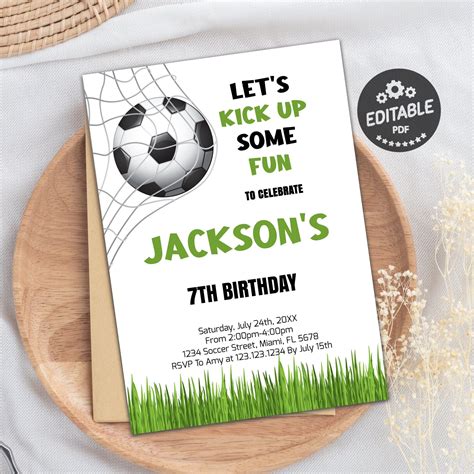 Soccer Ball Birthday Invitation