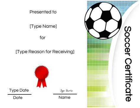 Soccer certificate templates PDF