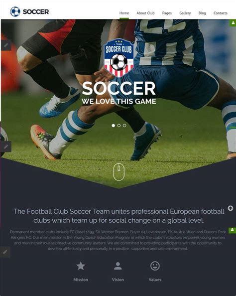 Soccer League Website Template Design for Success