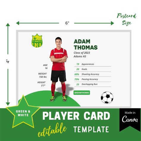 Soccer player card template 1