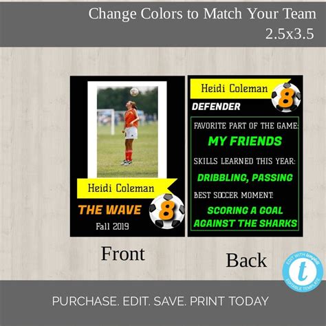 Soccer player card template 2