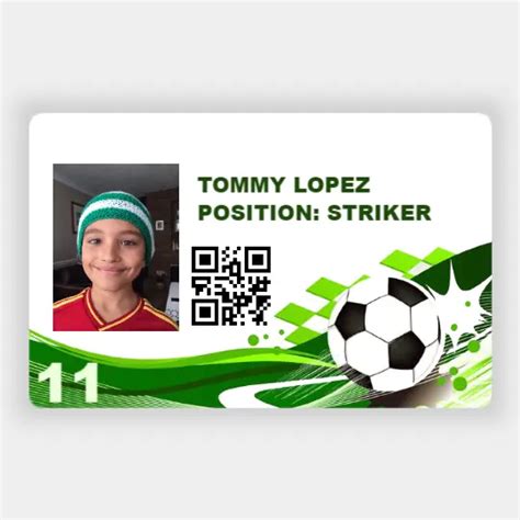 Soccer player card template design