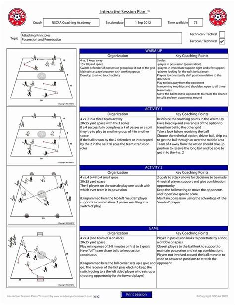 Soccer Practice Plan Sample