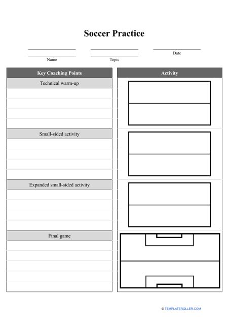 Soccer Practice Plan Template