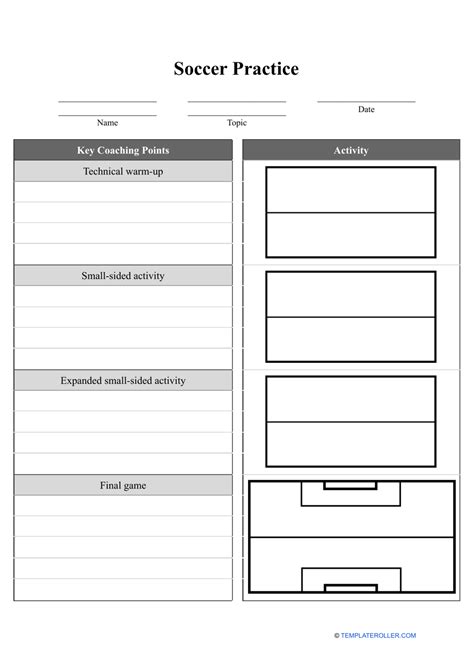 Soccer Practice Template PDF