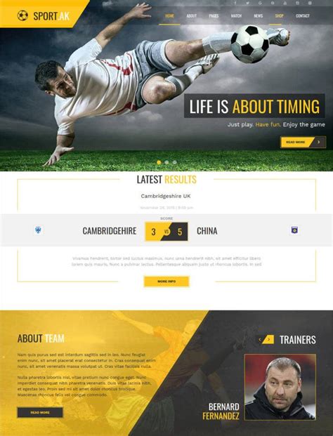 Social Club Website Template using Website Builder with CMS